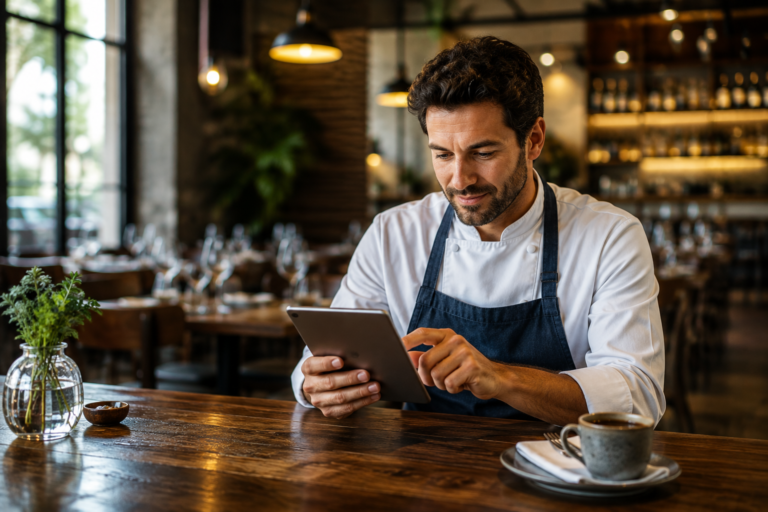 Custom restaurant app analytics dashboard showing bookings, customer data, and business performance