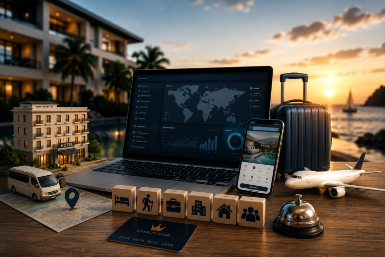 Travel booking and management platform for hotels, tours, travel agencies, and vacation rentals